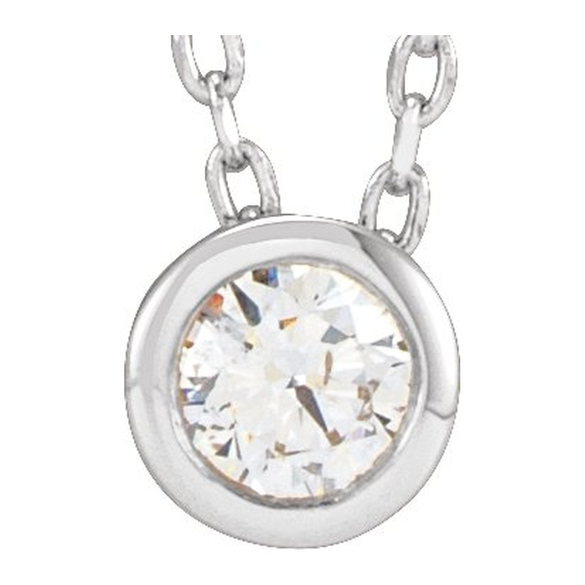 Bezel-Set Diamond Solitaire Necklace