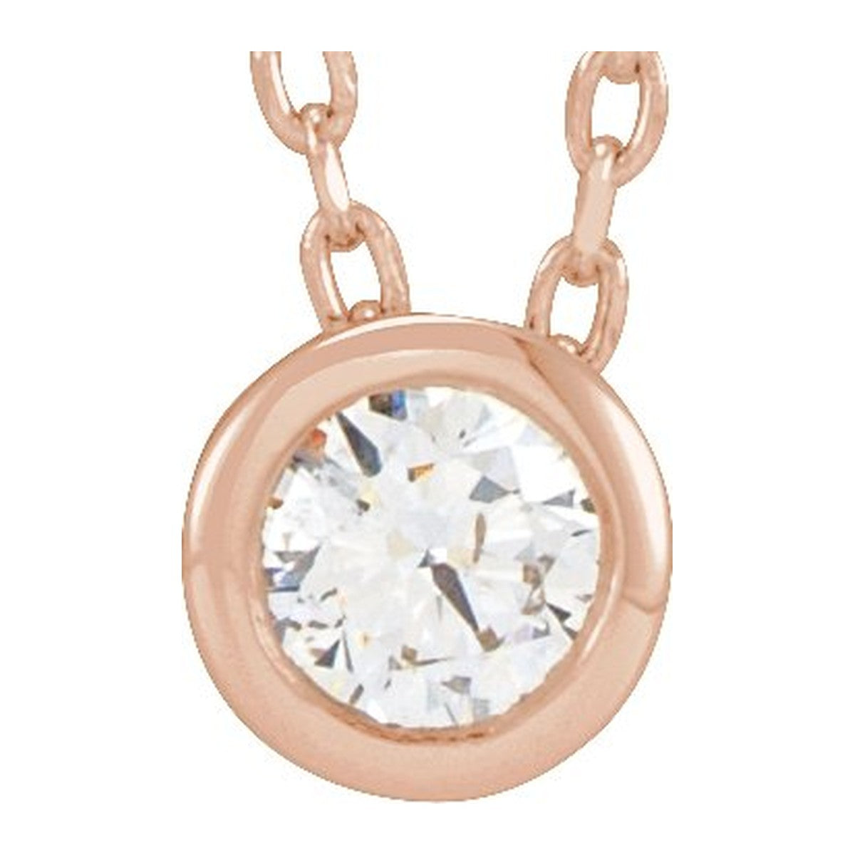 Bezel-Set Diamond Solitaire Necklace