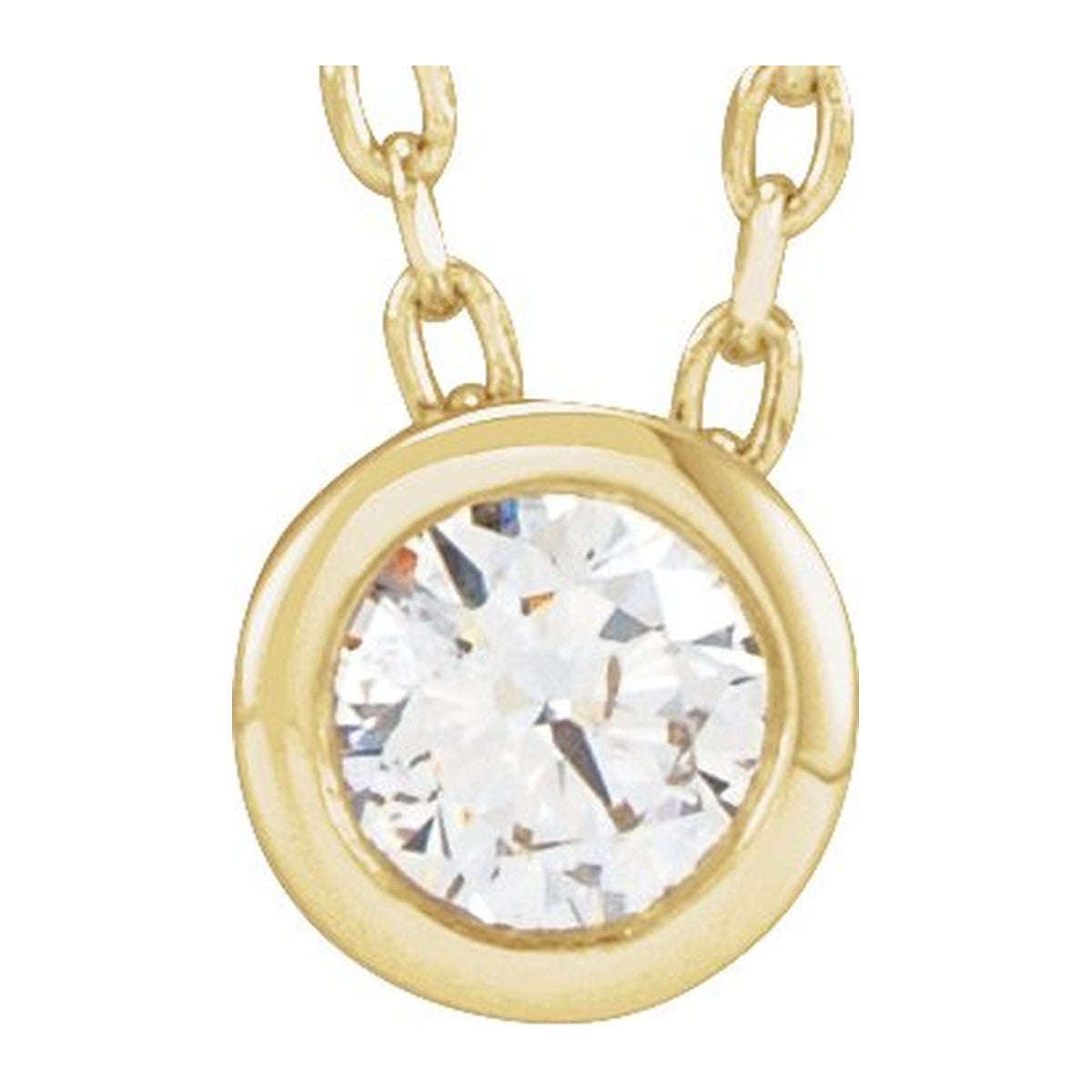 Bezel-Set Diamond Solitaire Necklace