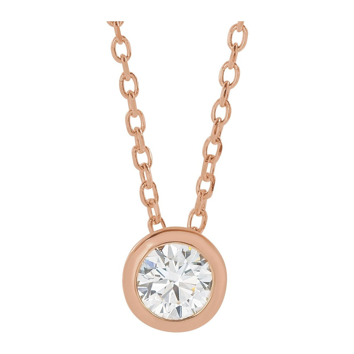 Bezel-Set Diamond Solitaire Necklace