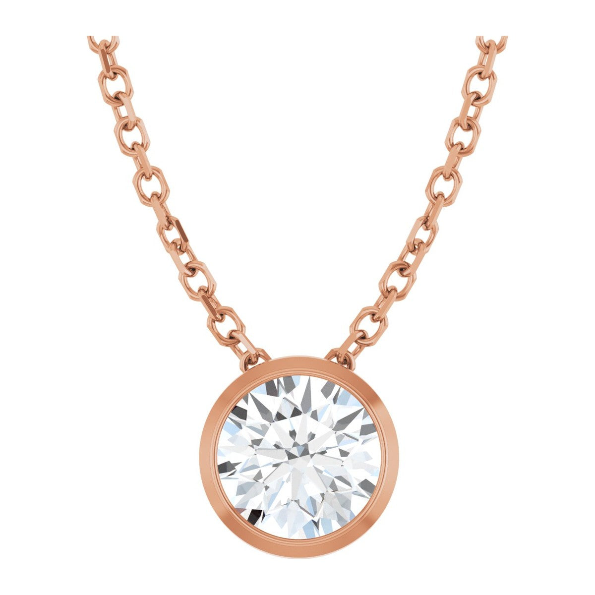 Bezel-Set Diamond Solitaire Necklace