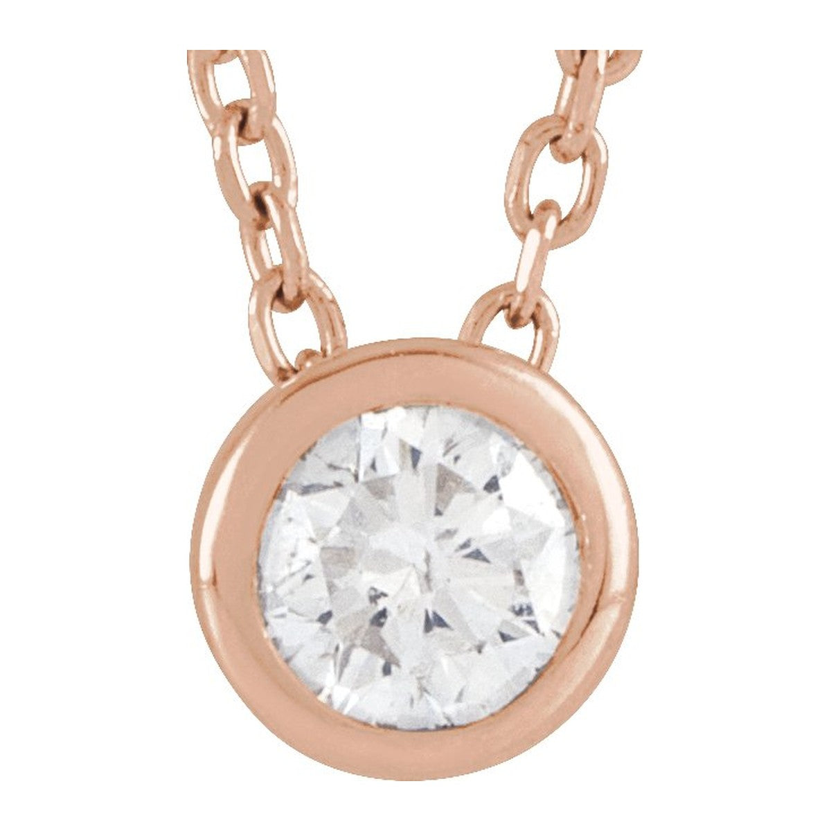 Bezel-Set Diamond Solitaire Necklace