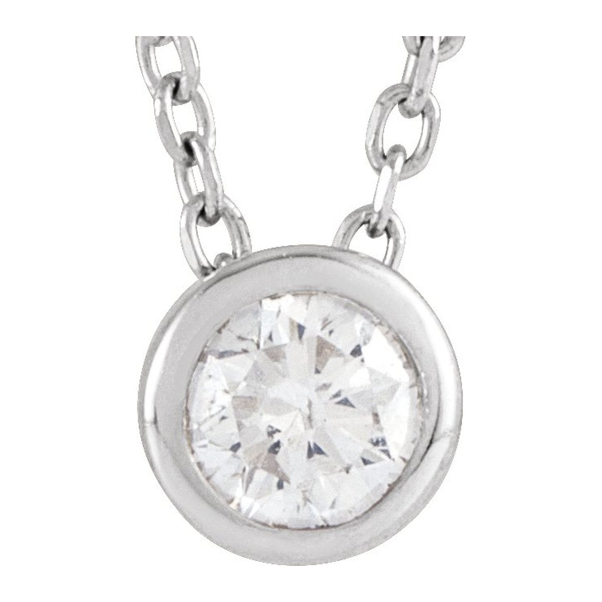 Bezel-Set Diamond Solitaire Necklace
