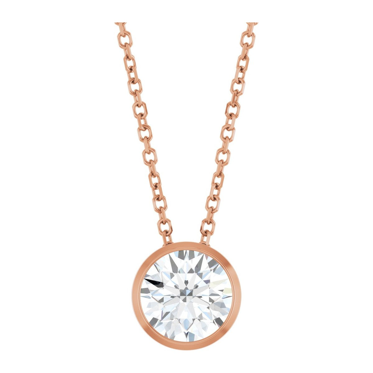 Bezel-Set Diamond Solitaire Necklace