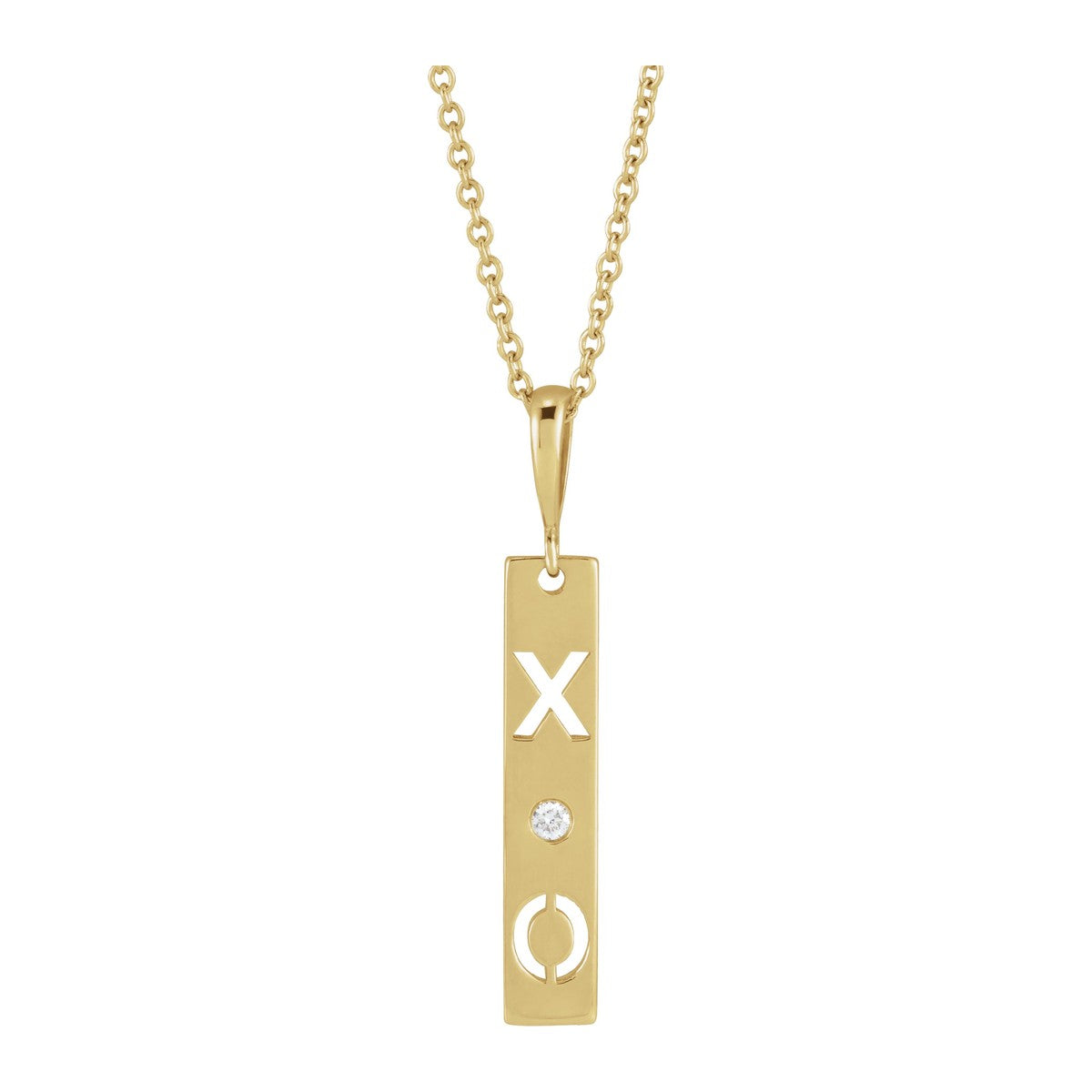 Diamond XO Bar Necklace