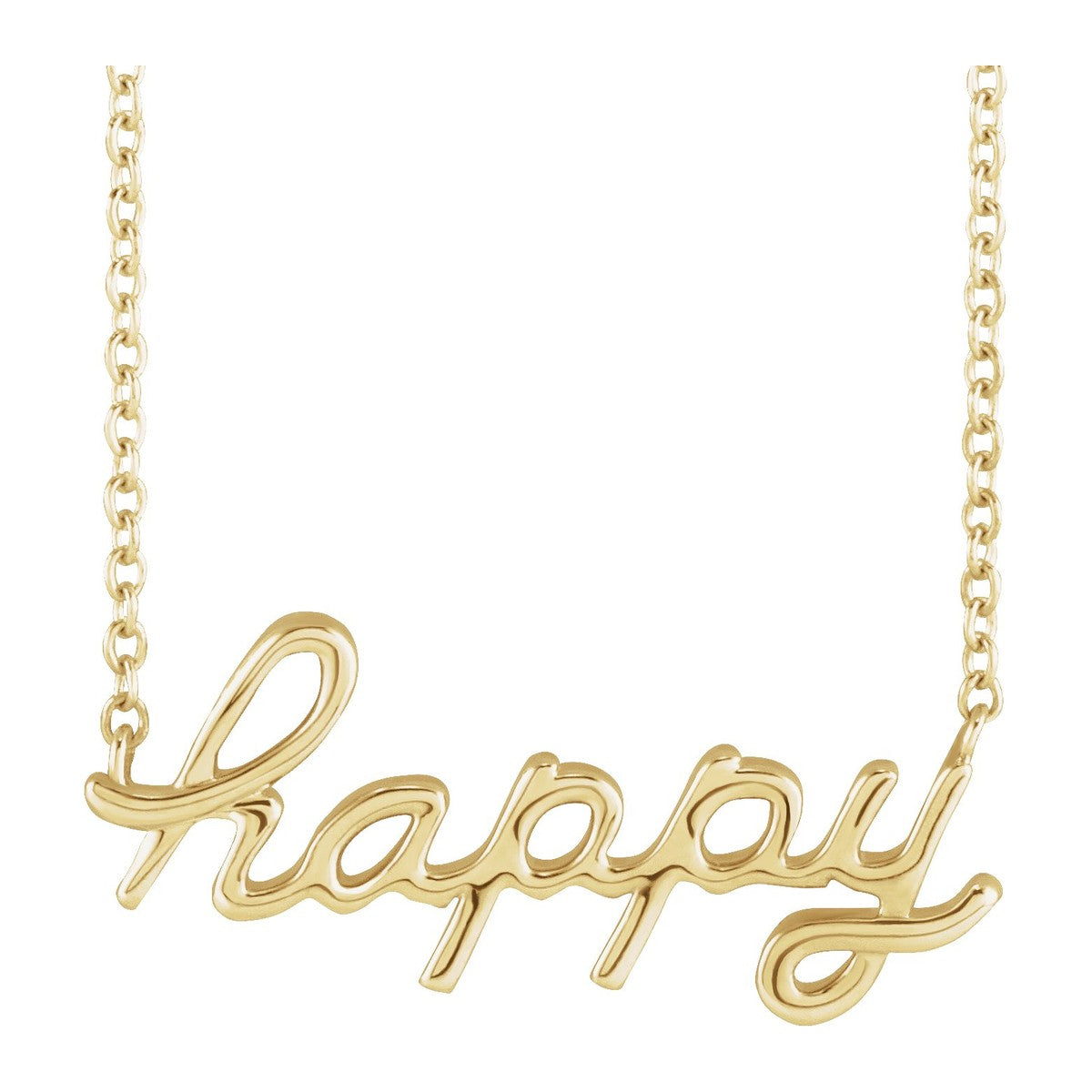 Happy Script Necklace