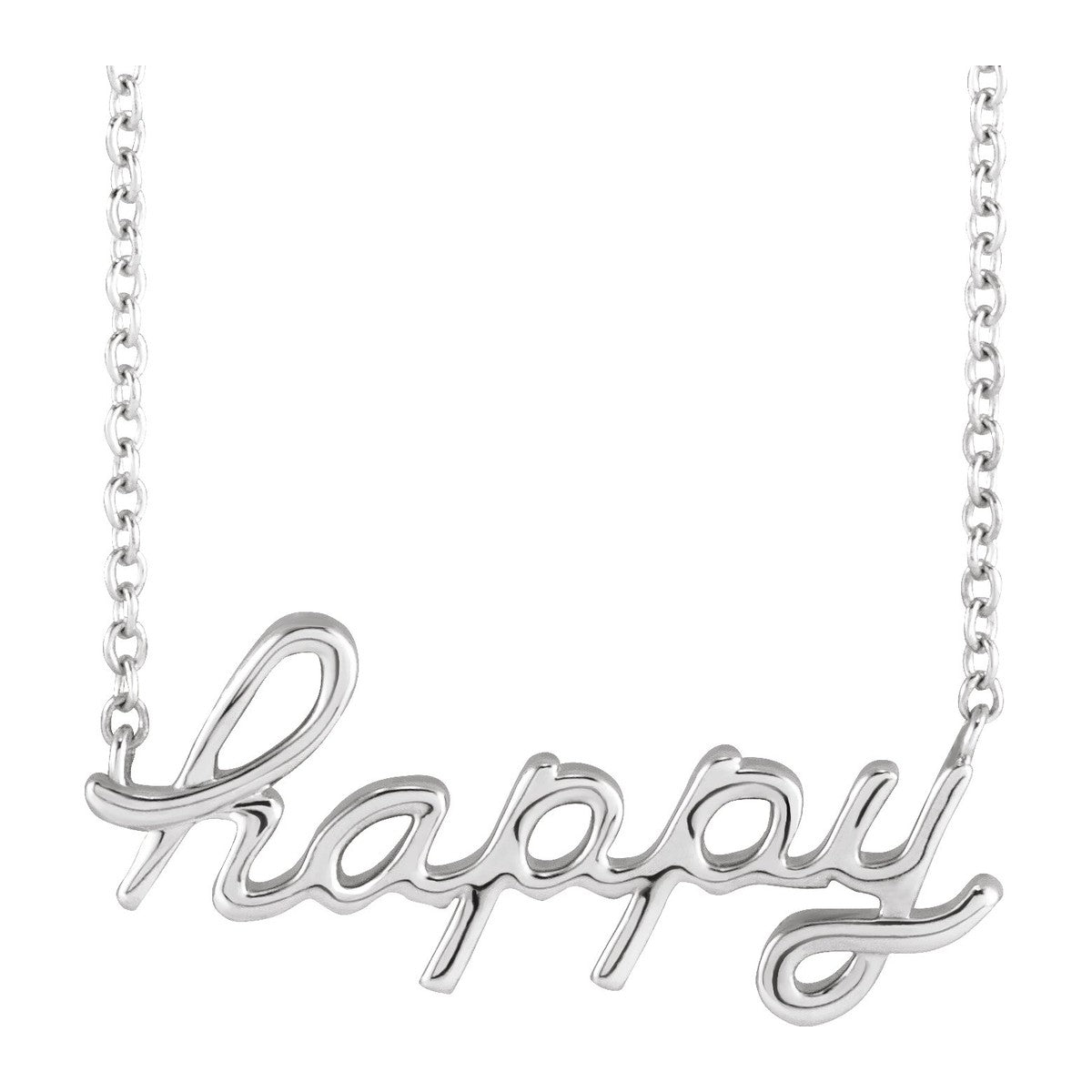 Happy Script Necklace