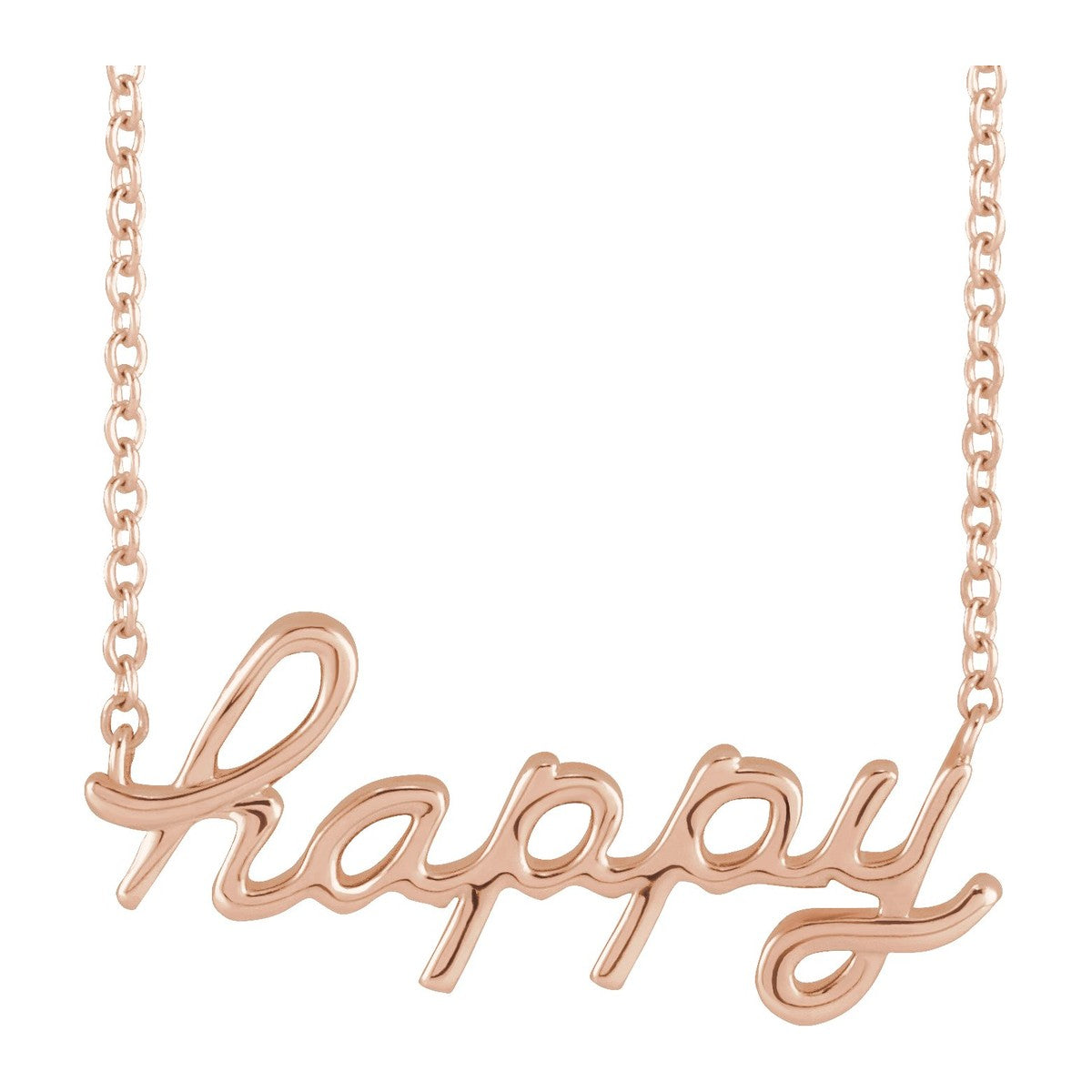 Happy Script Necklace