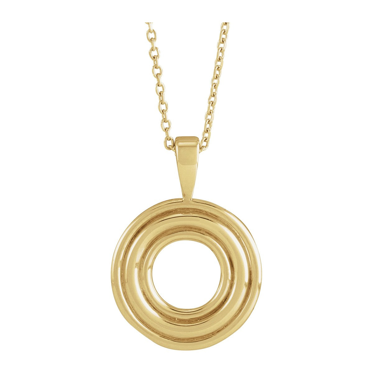 Grooved Circle Necklace