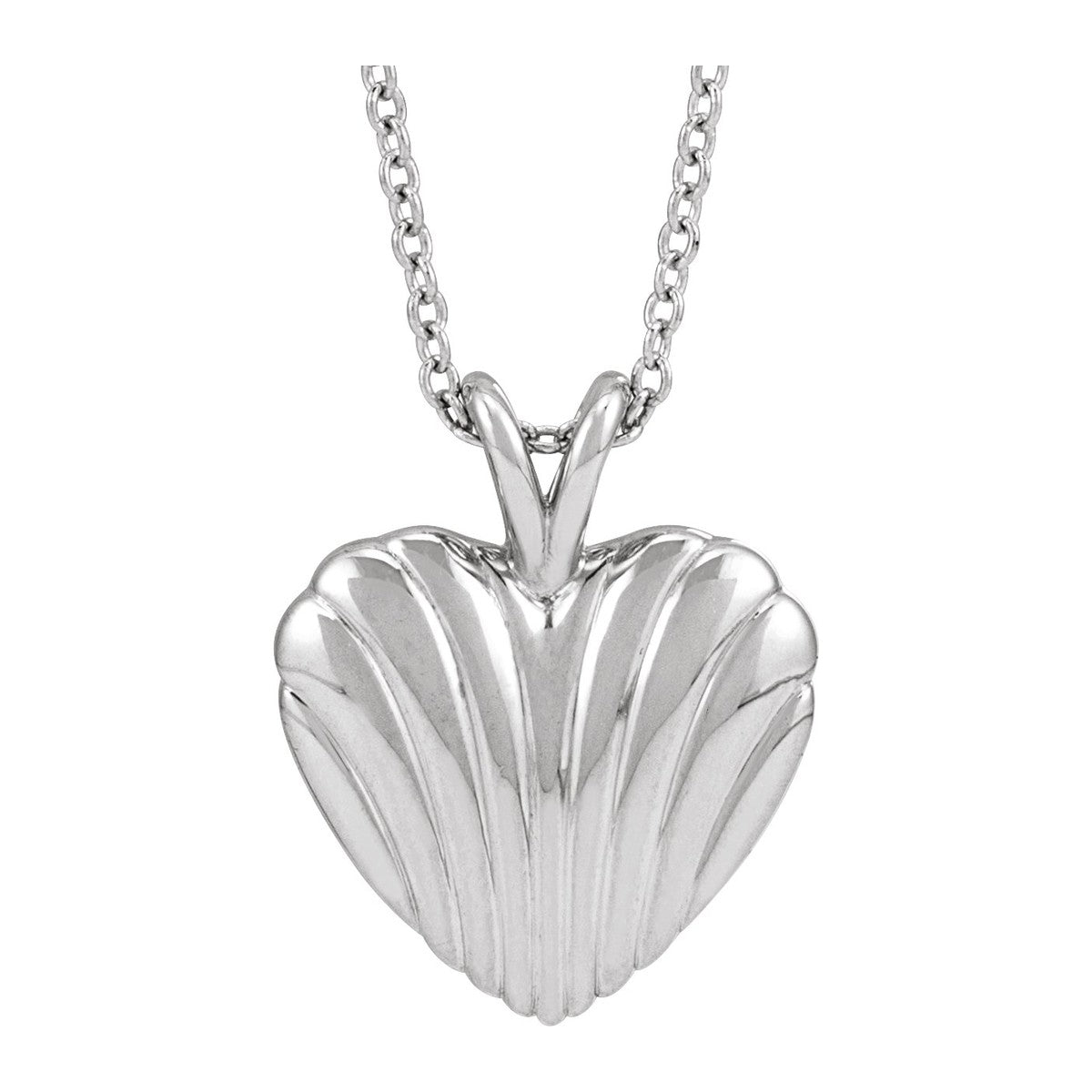 Ribbed Heart Necklace