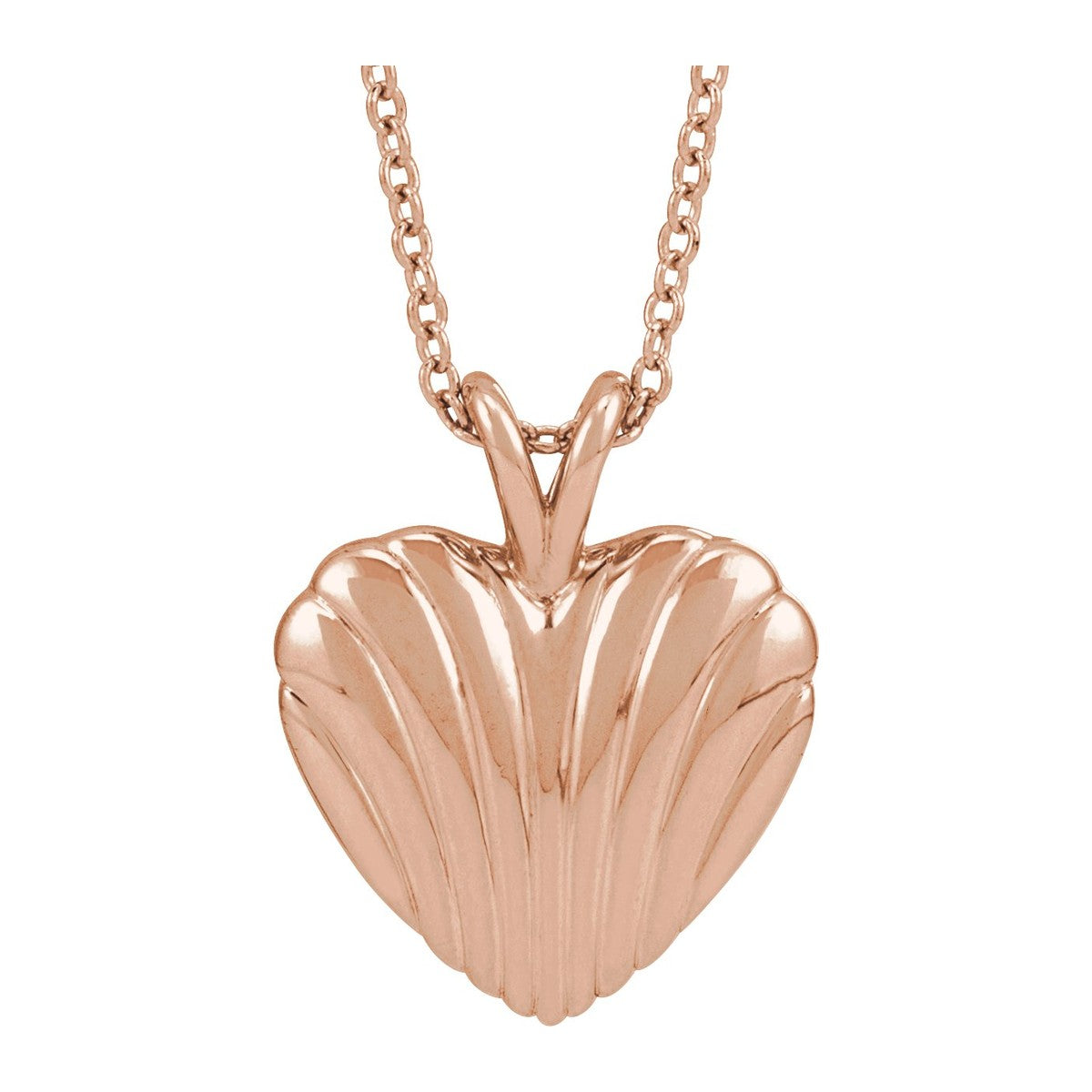 Ribbed Heart Necklace