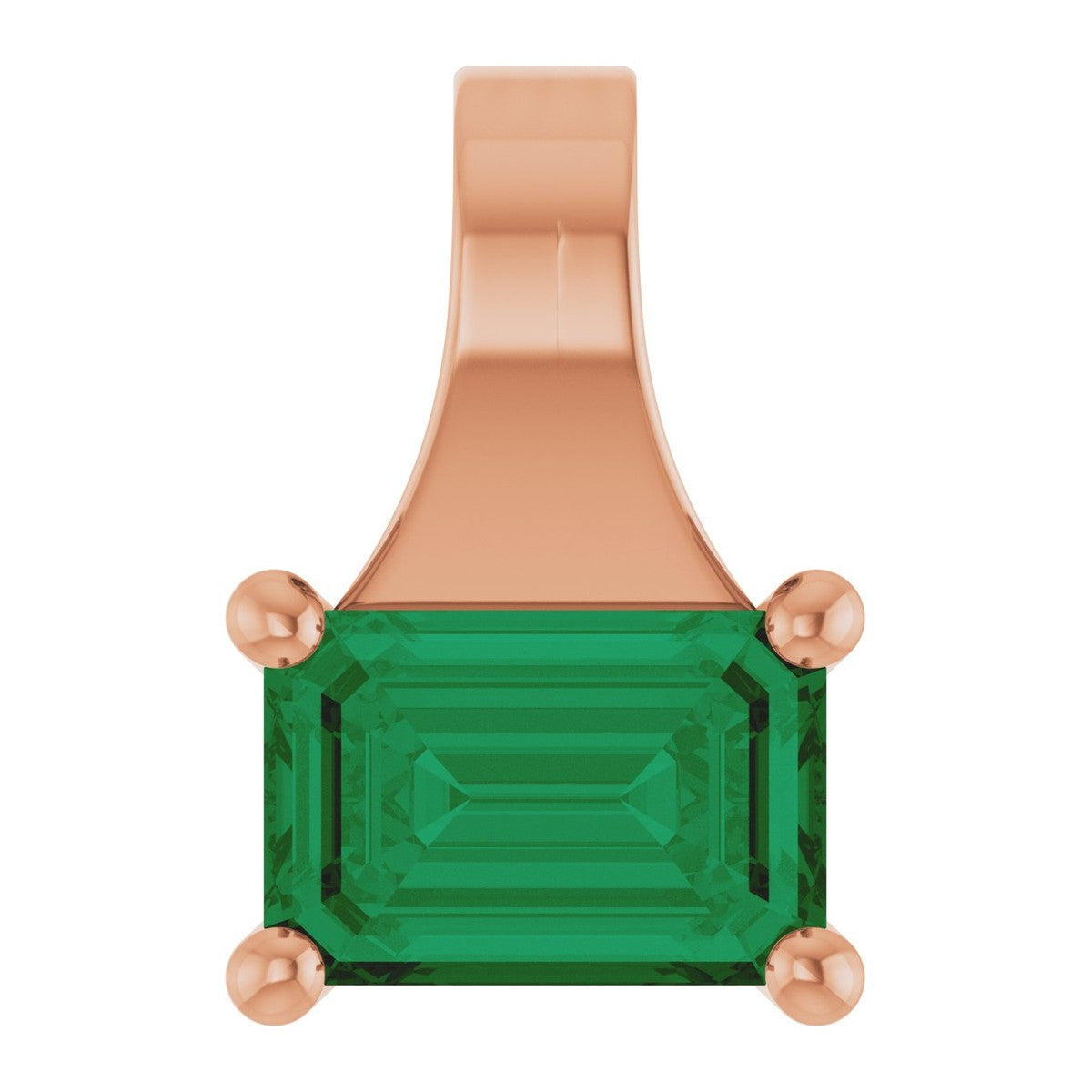 Lab-Grown Emerald Solitaire Pendant