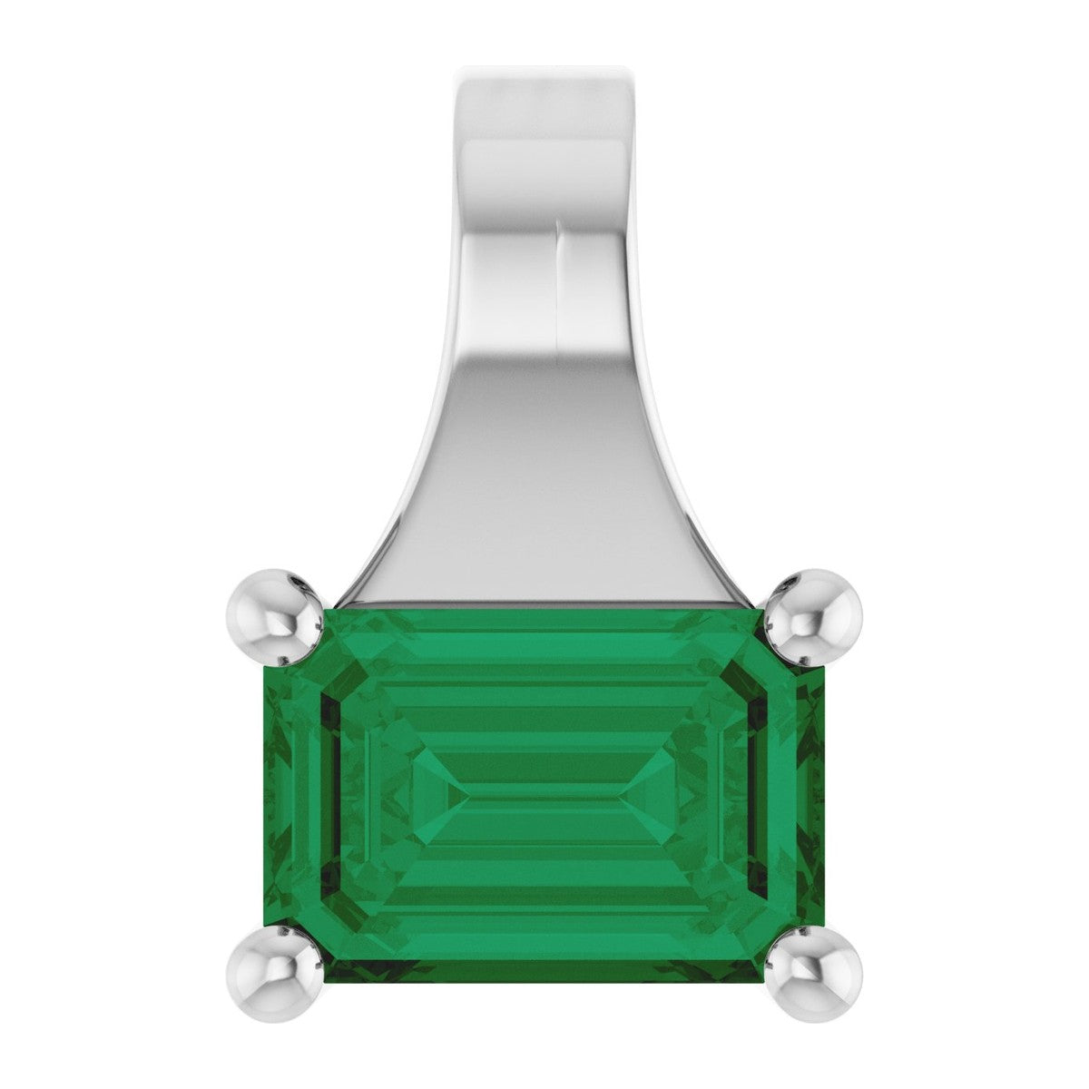 Lab-Grown Emerald Solitaire Pendant