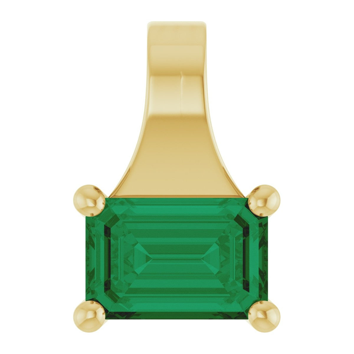 Lab-Grown Emerald Solitaire Pendant