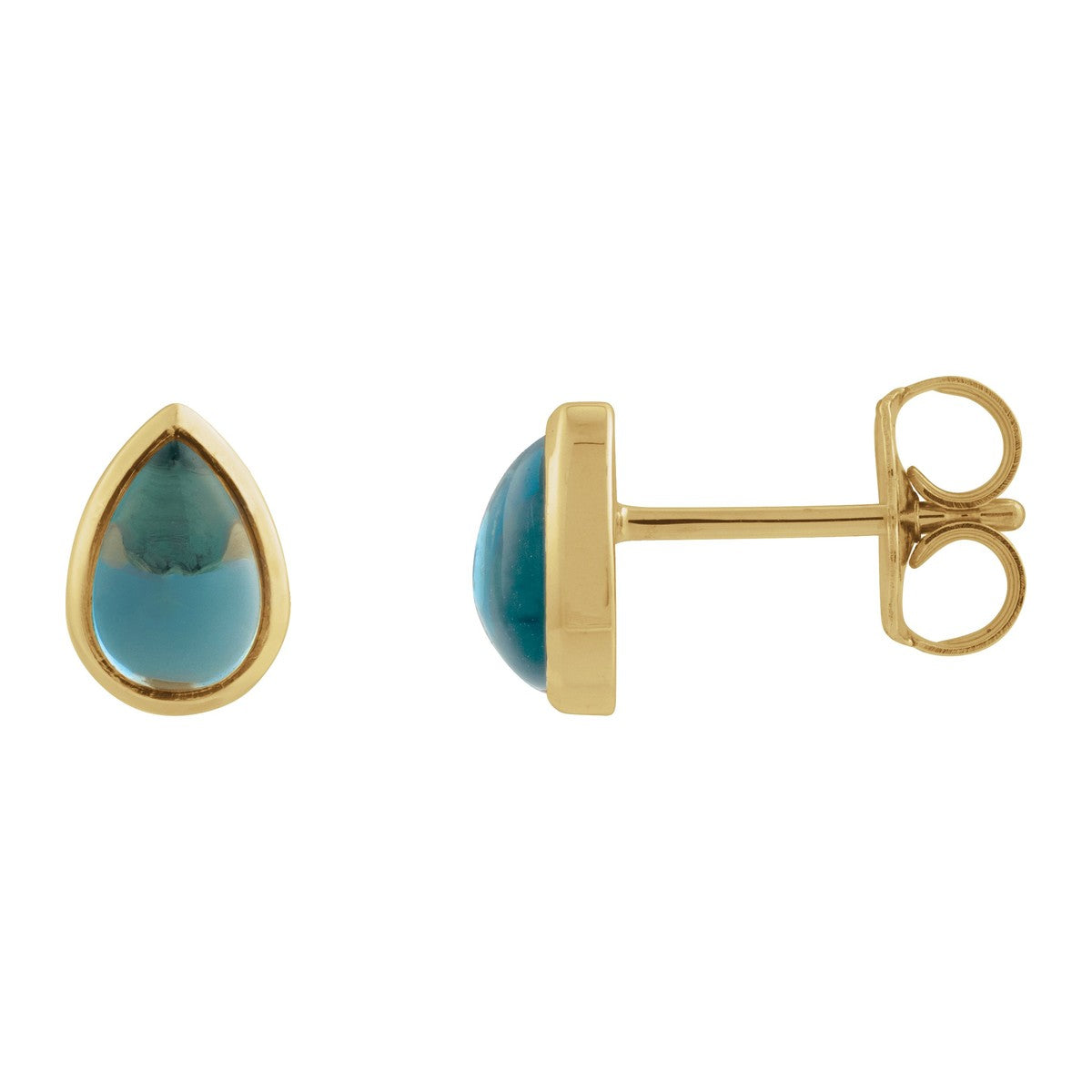 Bezel-Set Cabochon Earrings