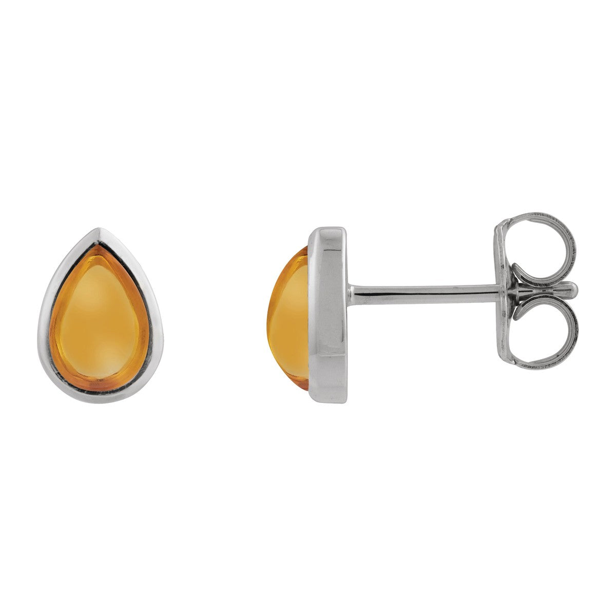 Bezel-Set Cabochon Earrings