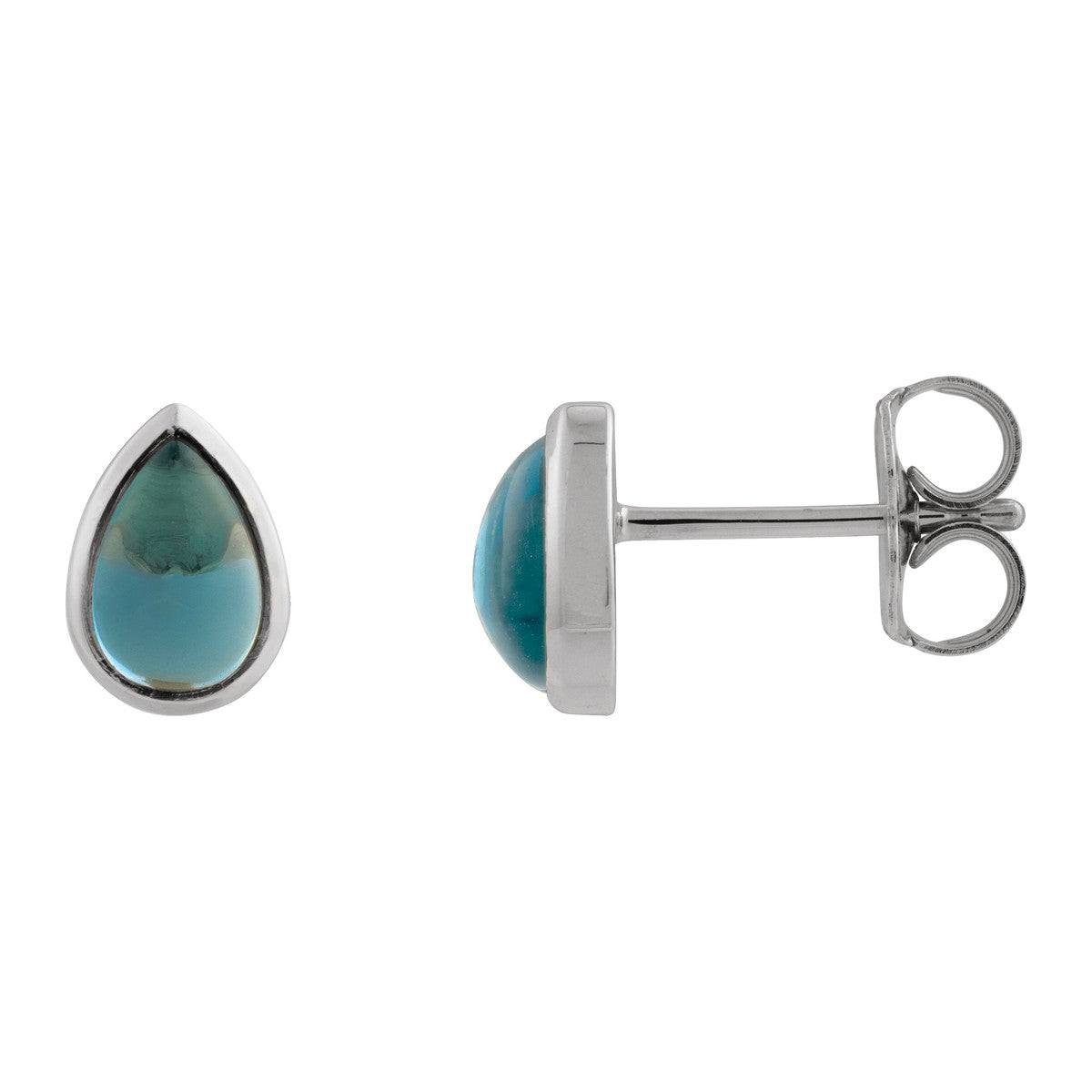 Bezel-Set Cabochon Earrings