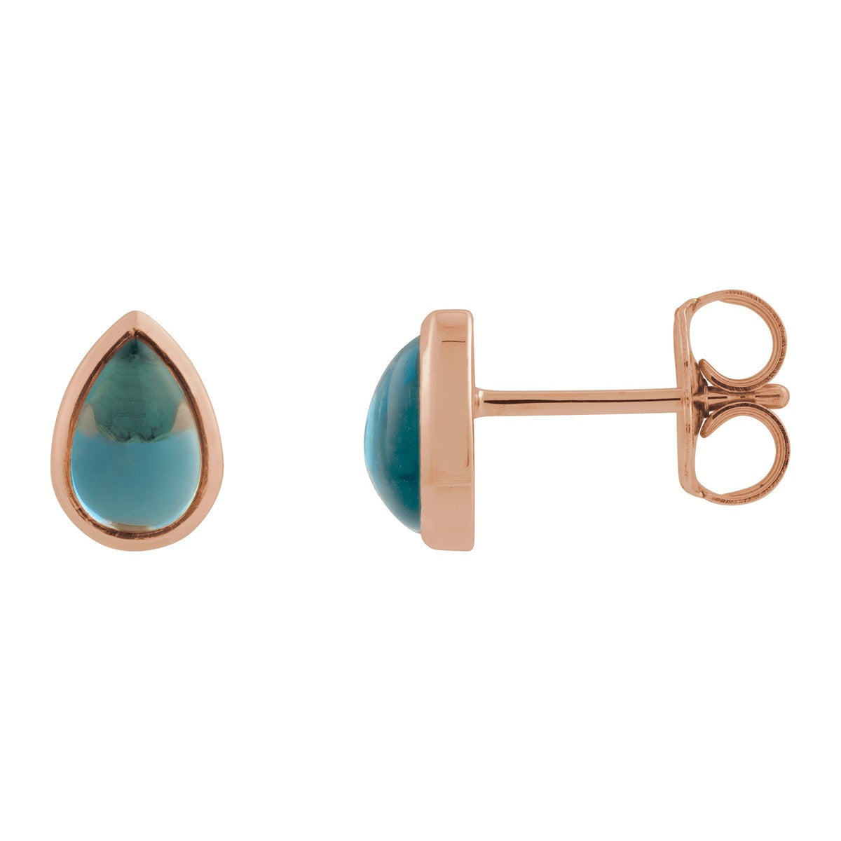 Bezel-Set Cabochon Earrings