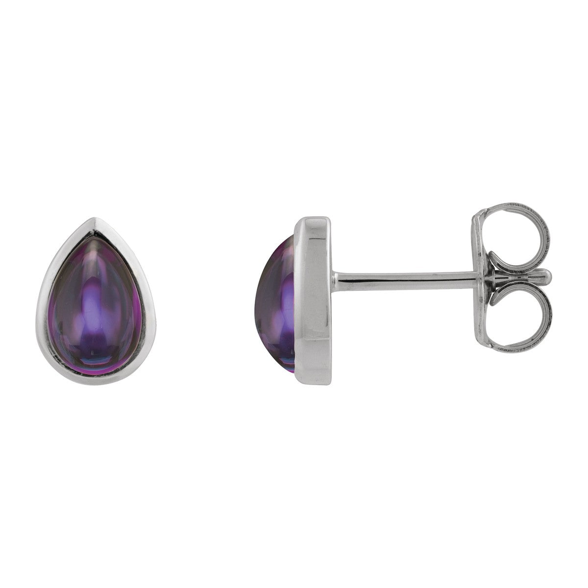 Bezel-Set Cabochon Earrings