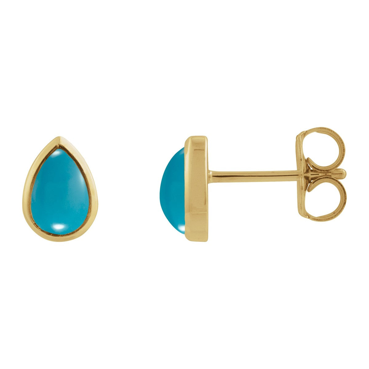 Bezel-Set Cabochon Earrings