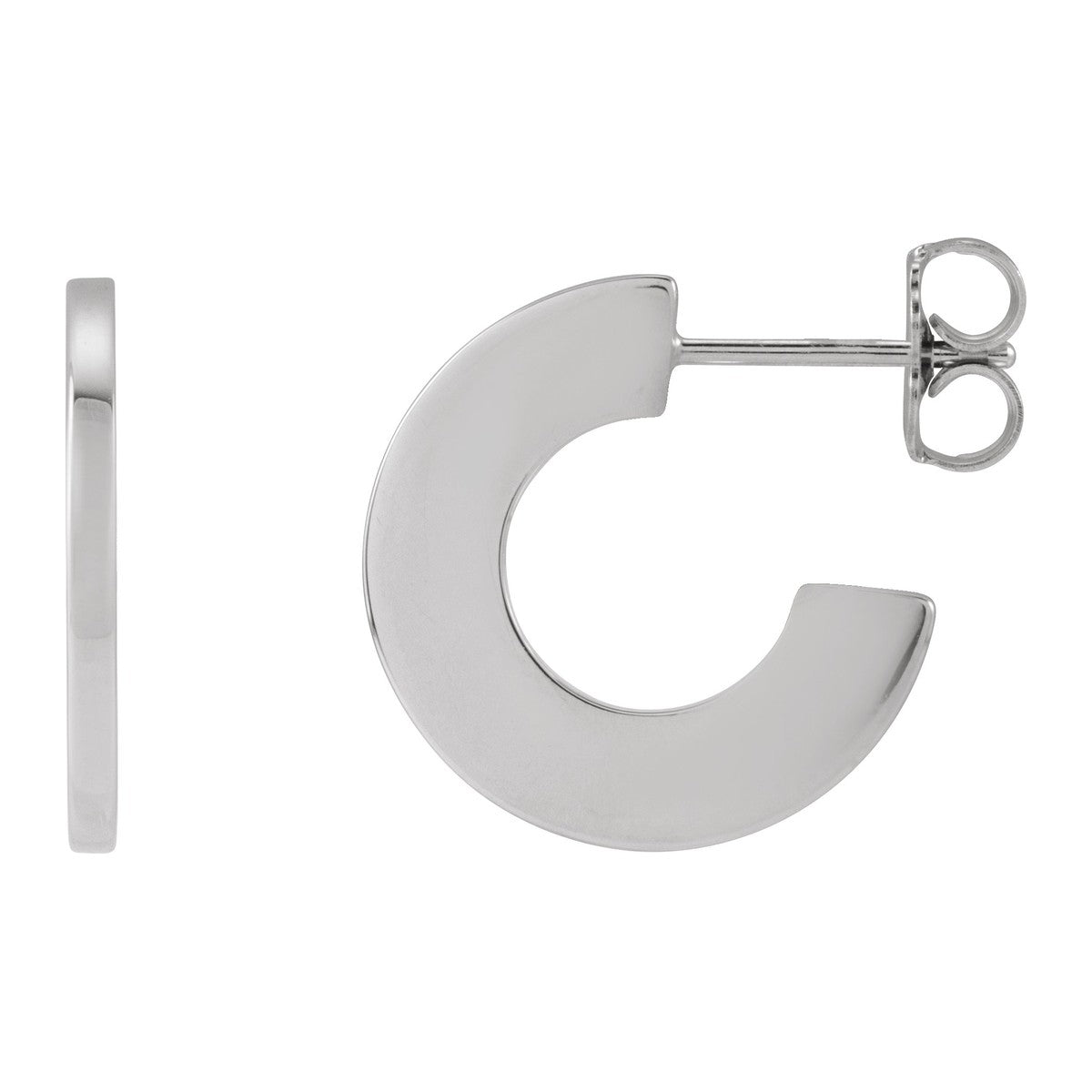 16 mm Geometric Flat Hoop Earrings