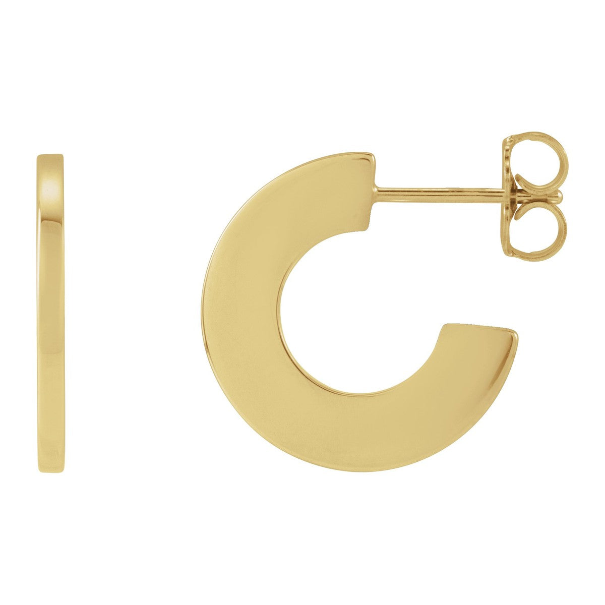 16 mm Geometric Flat Hoop Earrings