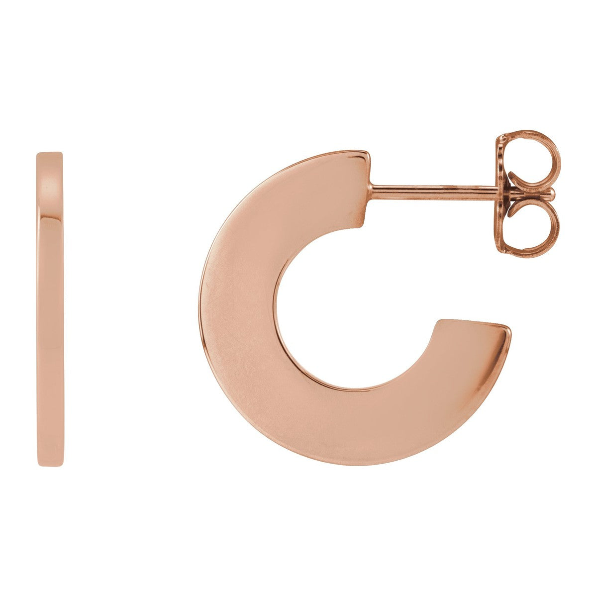 16 mm Geometric Flat Hoop Earrings