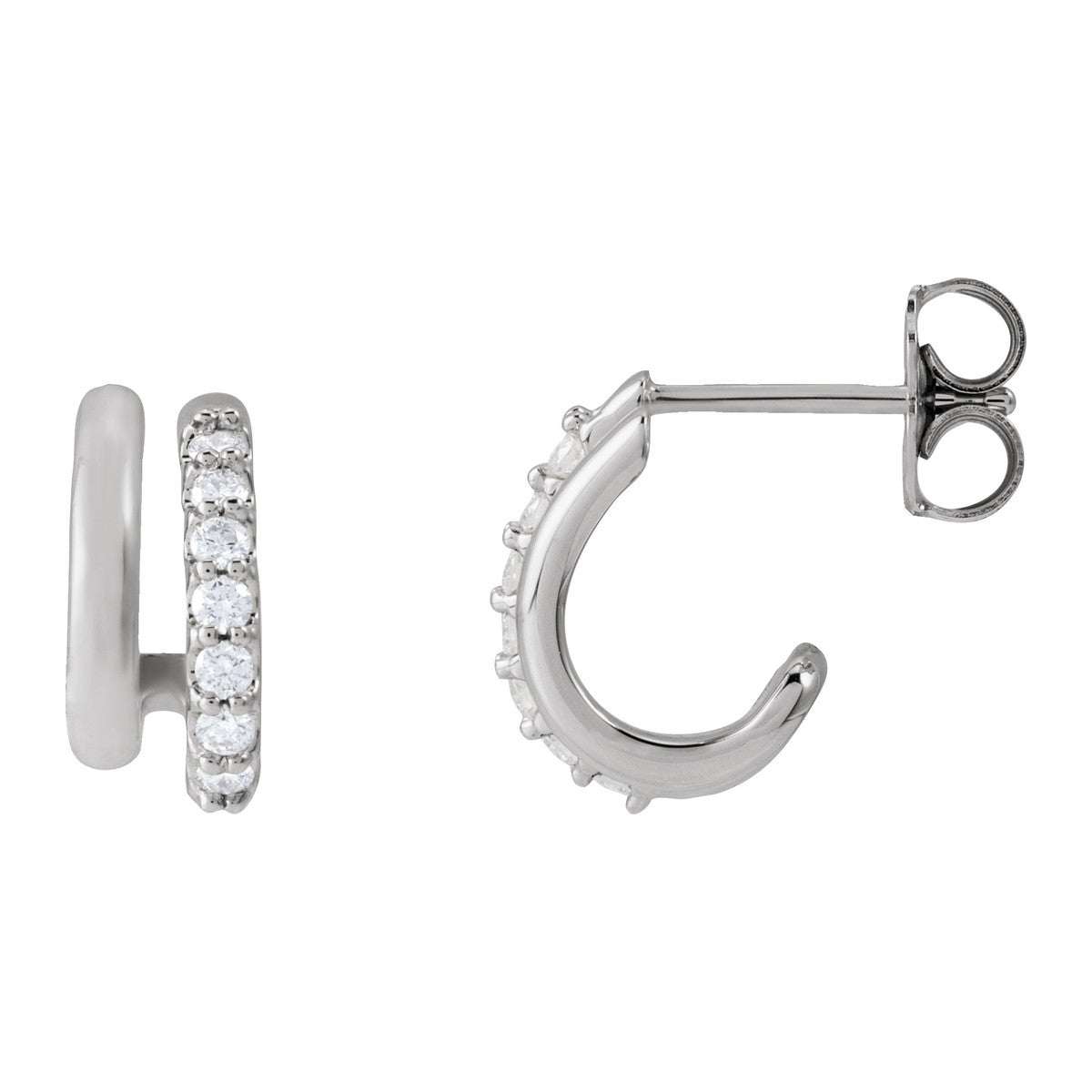 Diamond Double Hoop Earrings