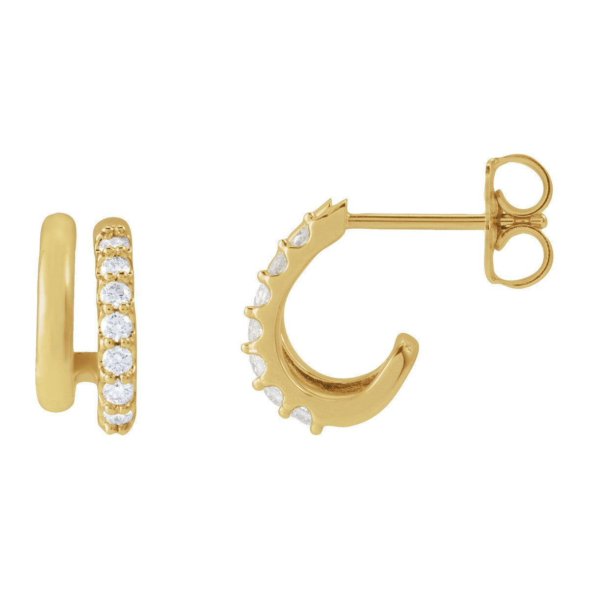 Diamond Double Hoop Earrings