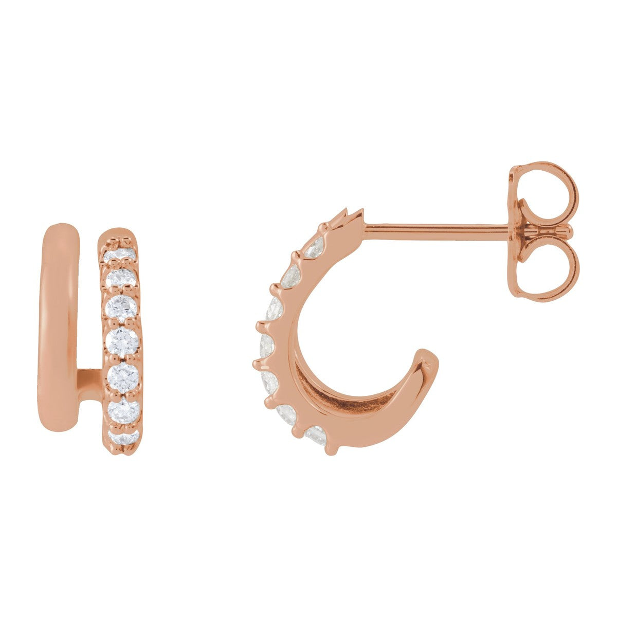 Diamond Double Hoop Earrings