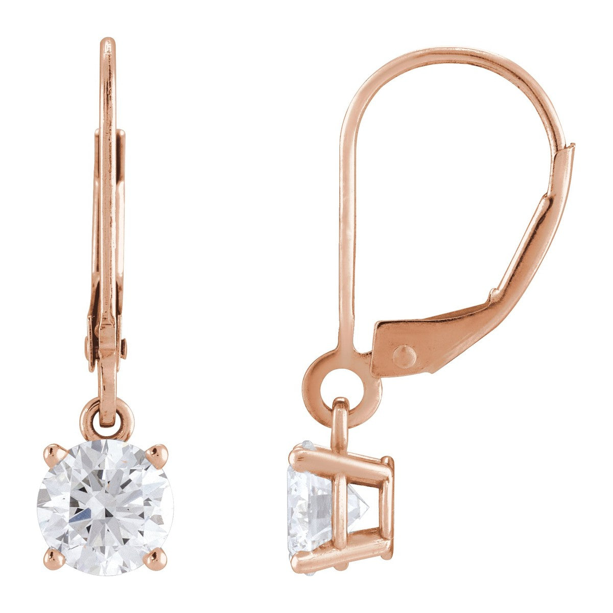 Diamond Lever-Back Drop Earrings