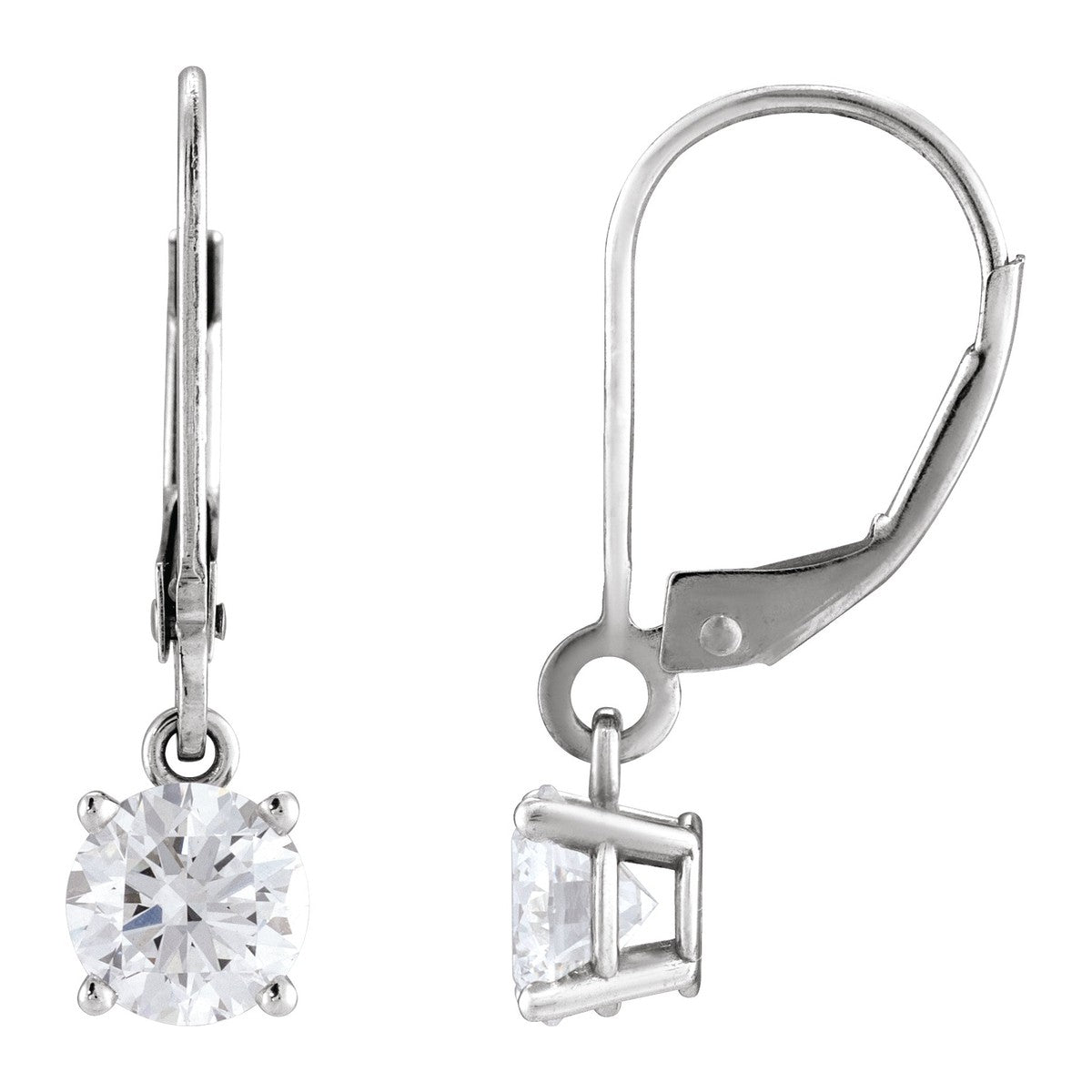 Diamond Lever-Back Drop Earrings