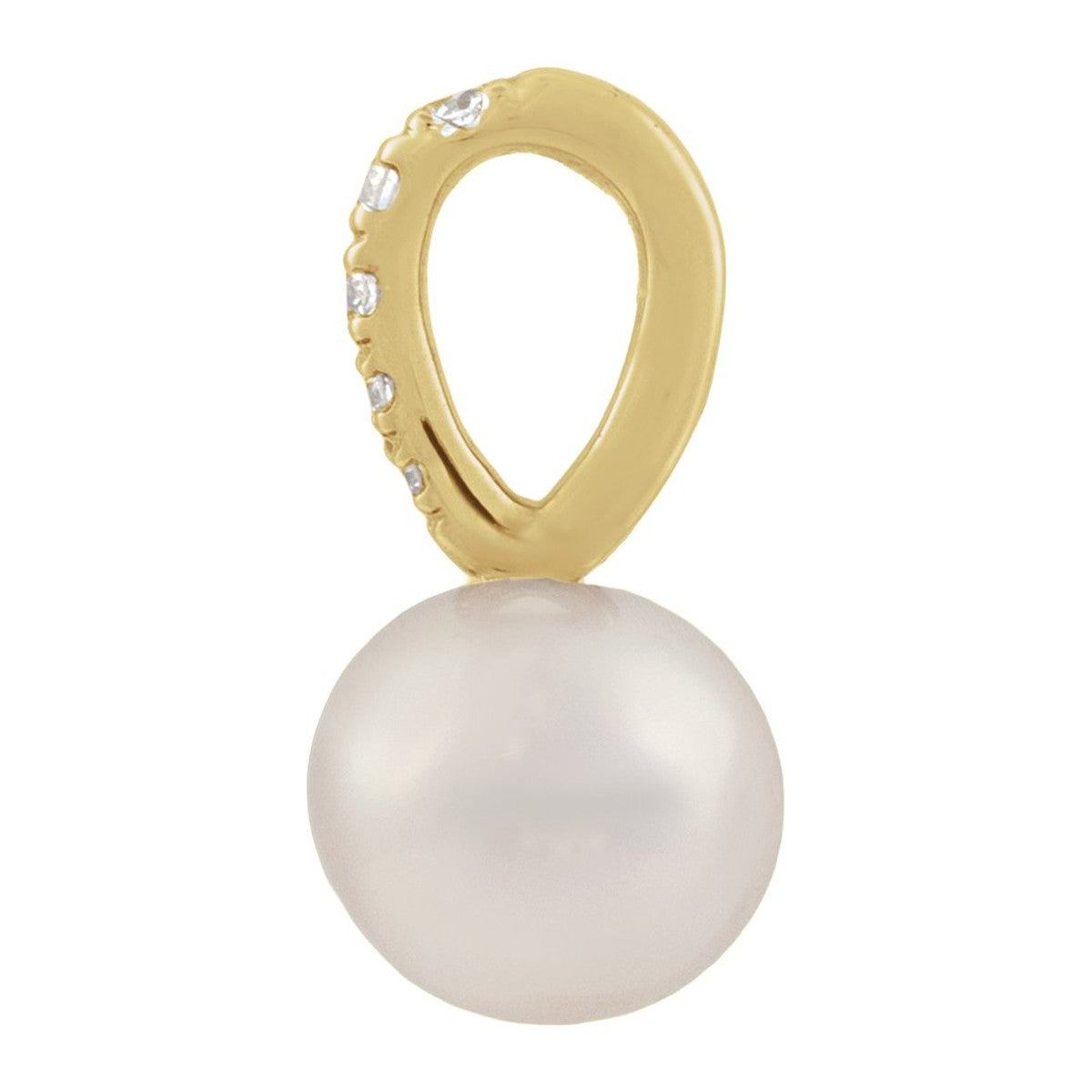 Freshwater Pearl and Diamond Pendant