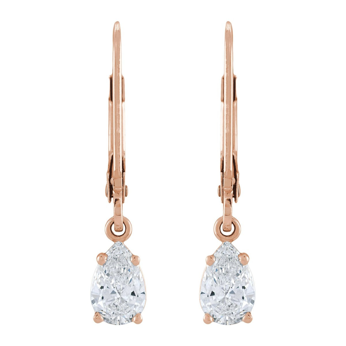 Diamond Lever-Back Drop Earrings