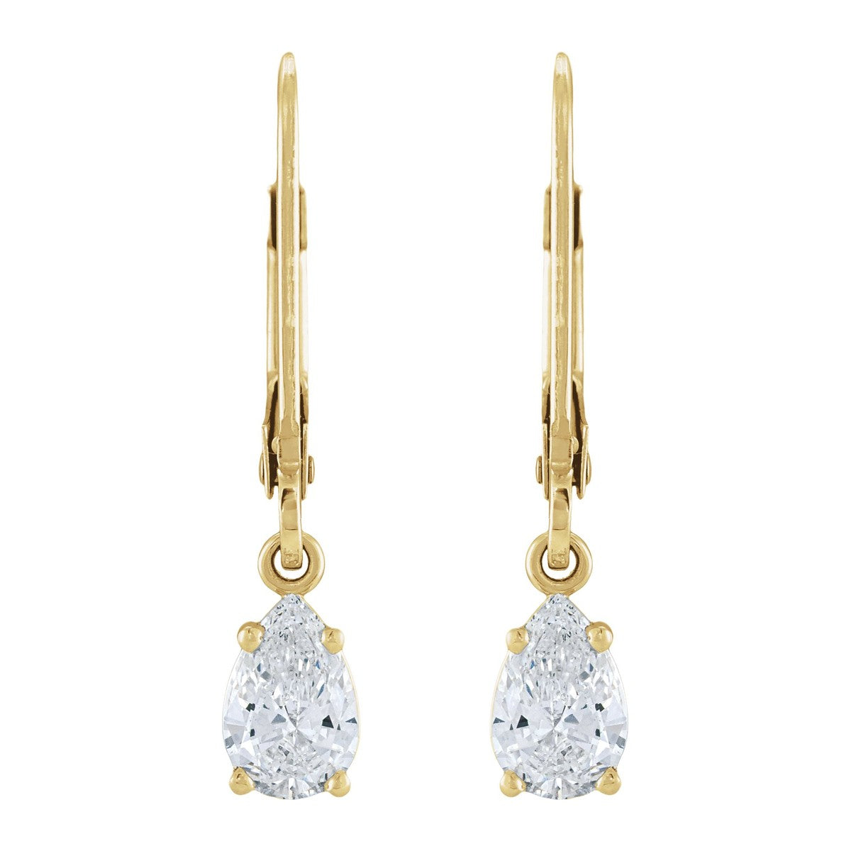 Diamond Lever-Back Drop Earrings