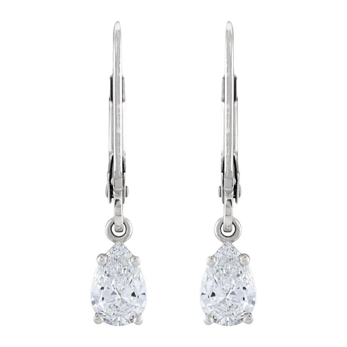 Diamond Lever-Back Drop Earrings