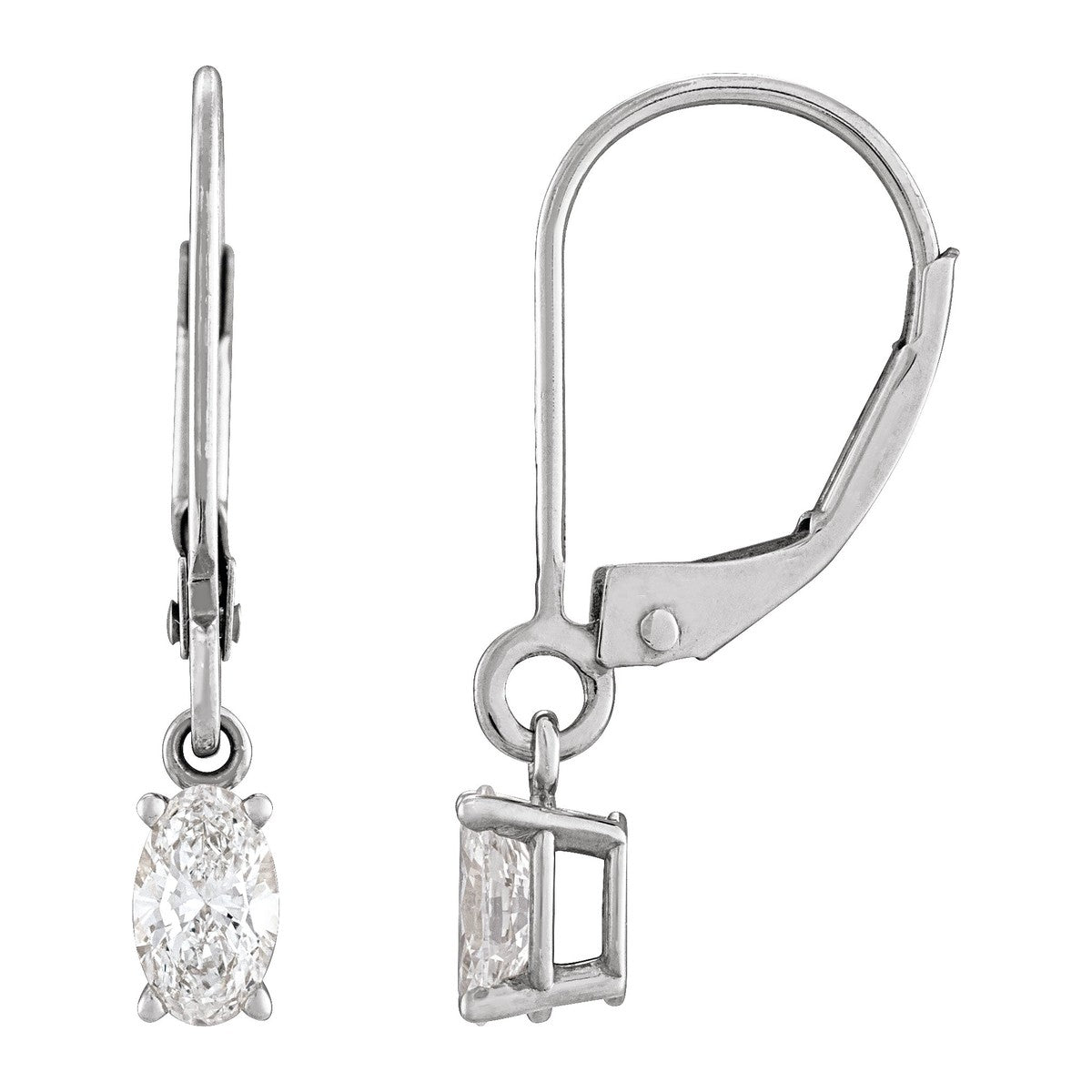 Diamond Lever-Back Drop Earrings