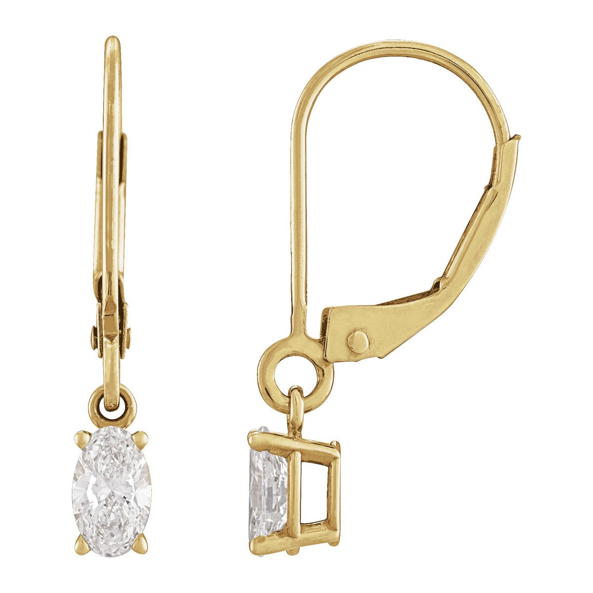 Diamond Lever-Back Drop Earrings