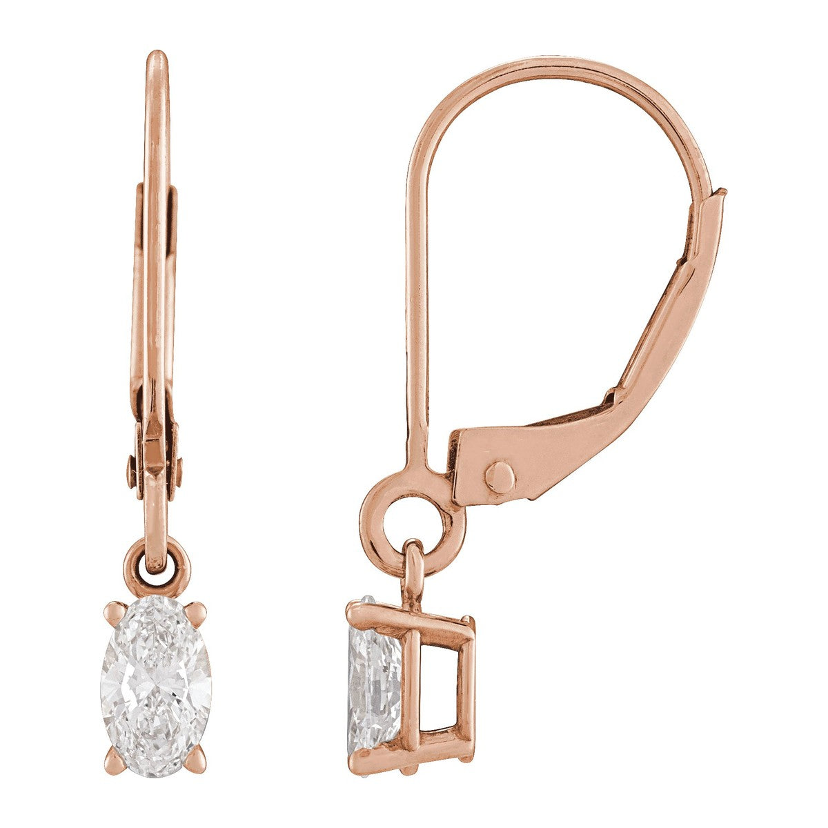 Diamond Lever-Back Drop Earrings