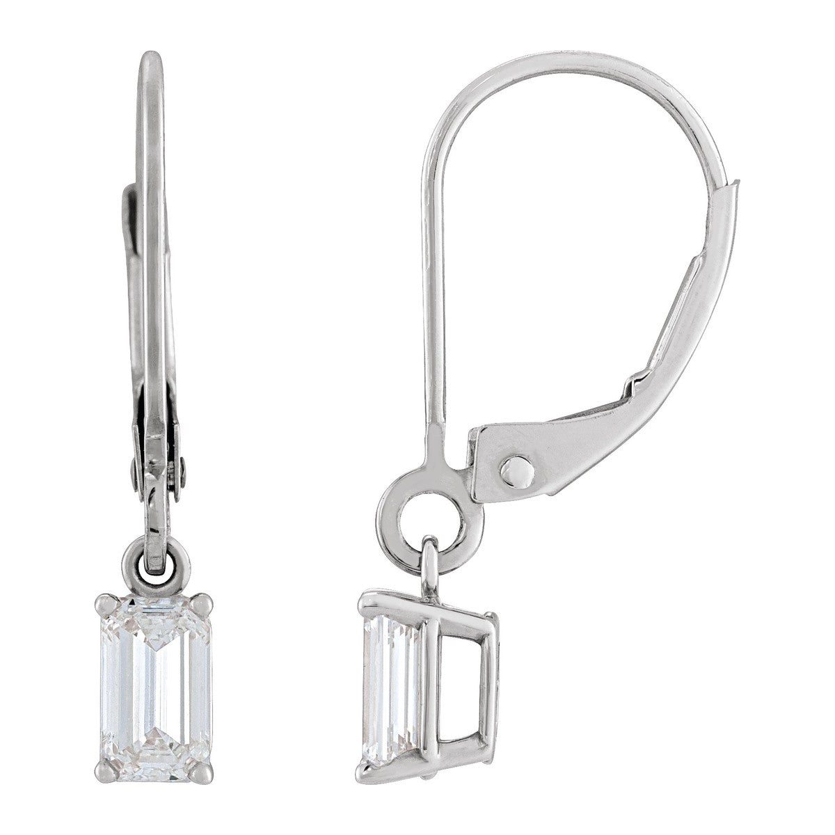 Diamond Lever-Back Drop Earrings