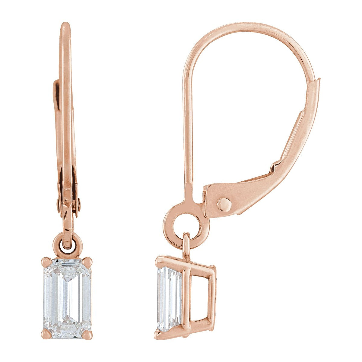 Diamond Lever-Back Drop Earrings