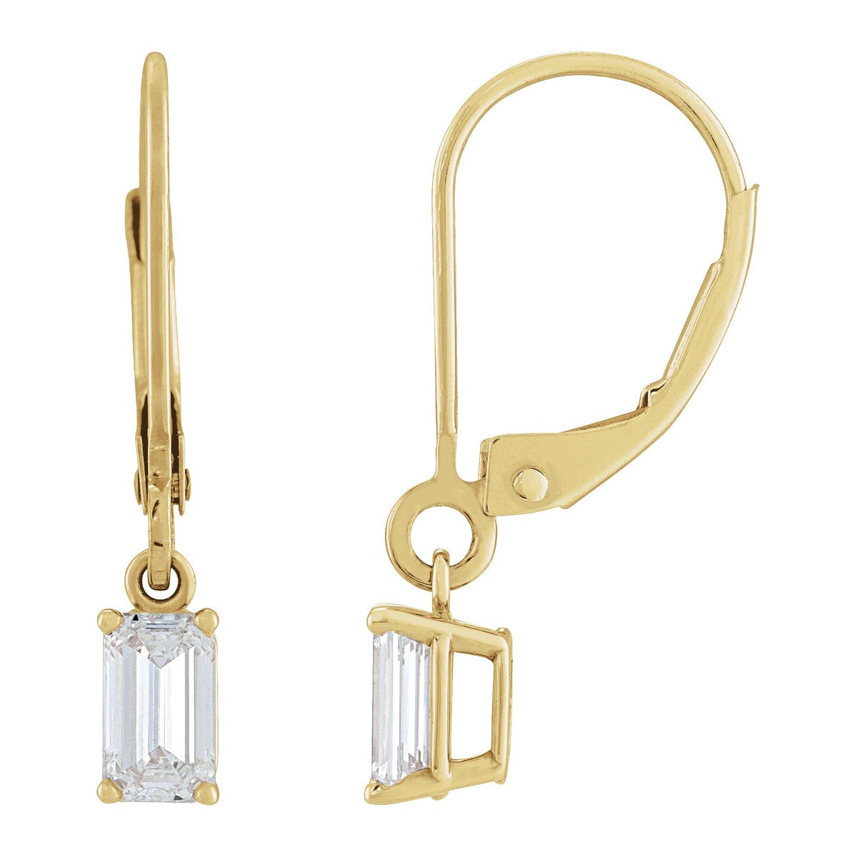 Diamond Lever-Back Drop Earrings