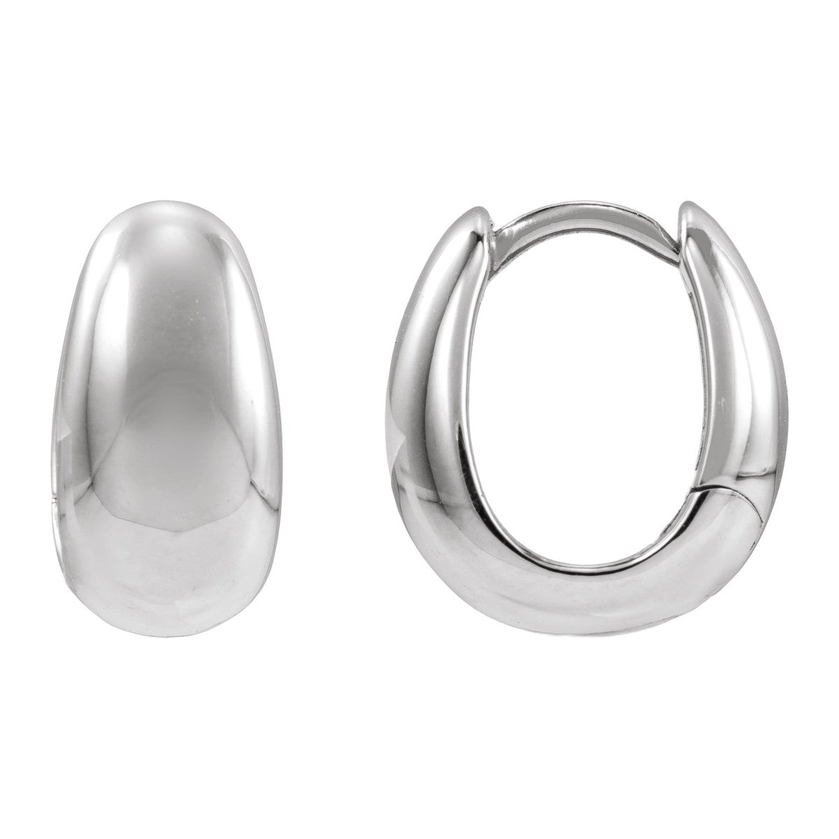 Puffed Huggie Hoop Earrings