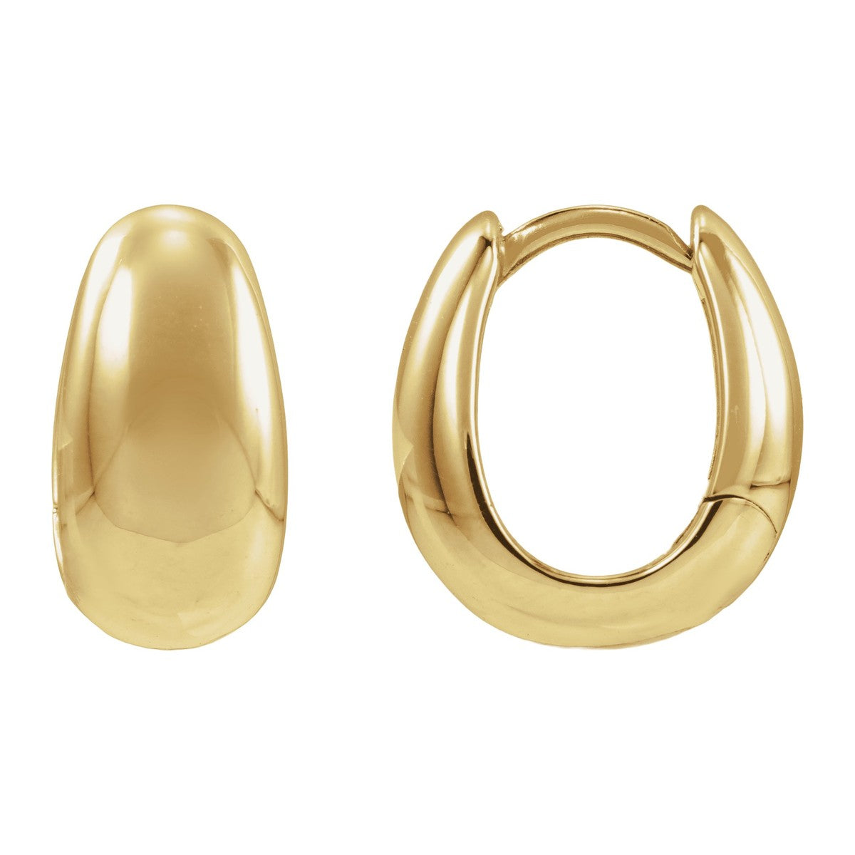 Puffed Huggie Hoop Earrings