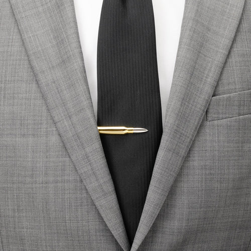 50 Cal Bullet Tie Clip - close-up detail view