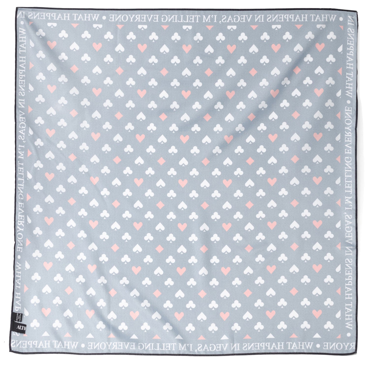 Satin Card Suits Vegas Black Scarf