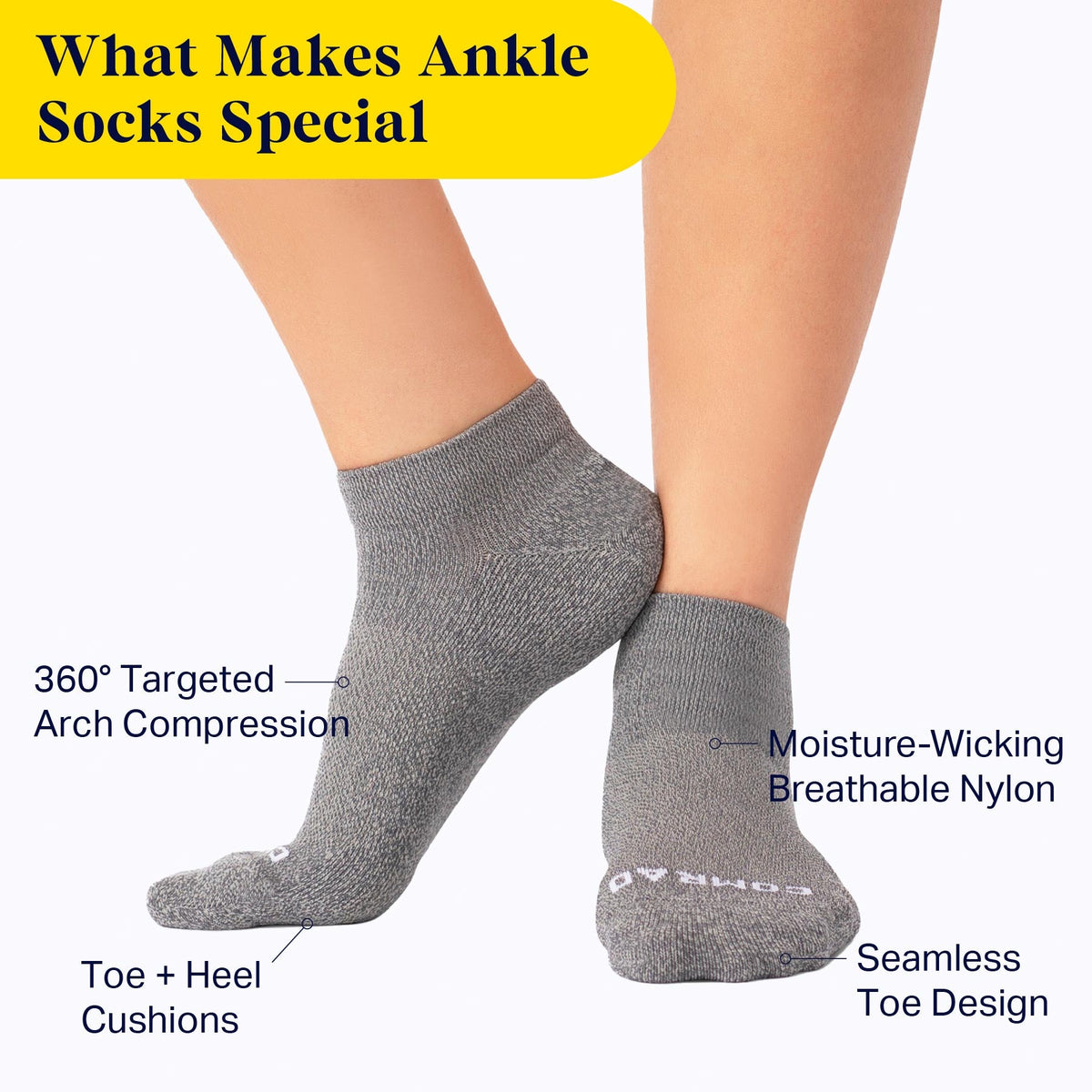 Ankle Compression Socks – 3 Pack