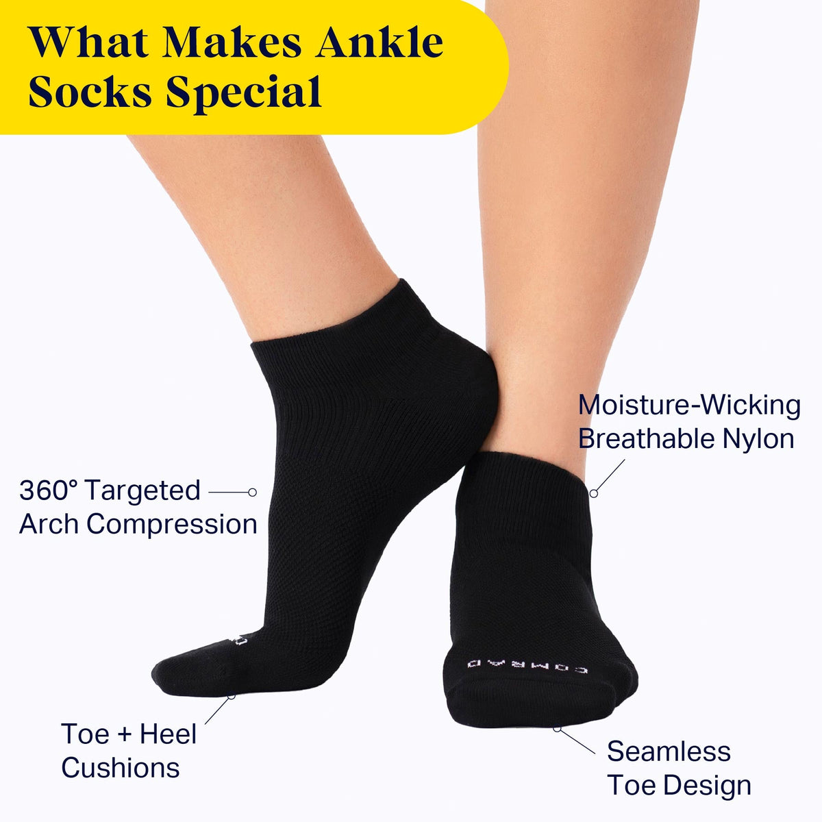 Ankle Compression Socks – 3 Pack