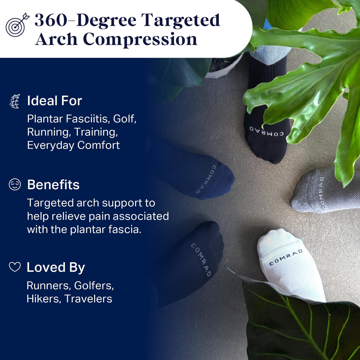 Ankle Compression Socks – 3 Pack