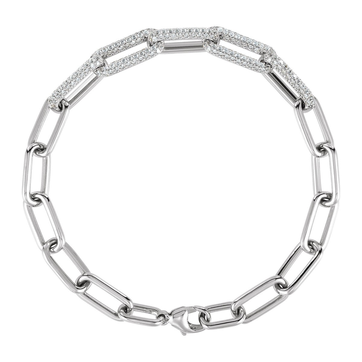 Lab-Grown Diamond Paperclip Bracelet